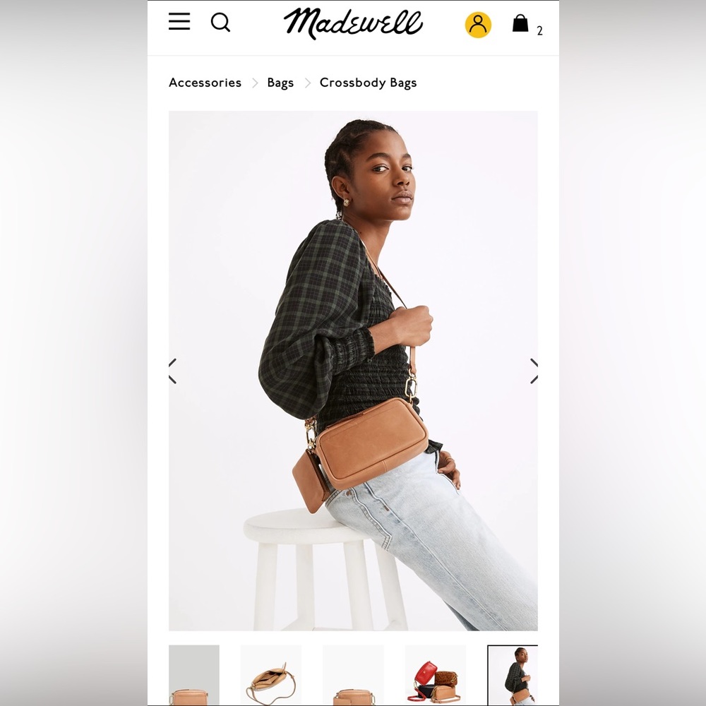 Like new Madewell brown leather cross body bag